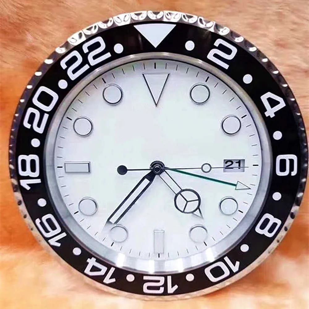 Wall Clocks Super Silent Luxury Clock Metal Modern Design Large Watch Home Stainless Steel Luminous The Date Will Work Drop Delivery Dhtfz