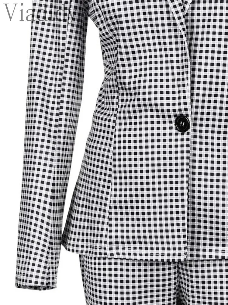 Women Elegant Print Lapel Collar Long Sleeve Blazer and High Waist Pencil Pants 2pcs Set 240327