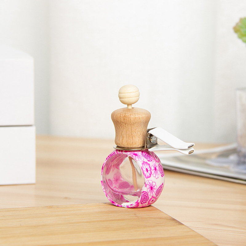 Perfume Bottle Stained Glass Car Aromatherapy Diffuser Bottles Mini Car Air Freshener Diffuser Pendant Scent for Caravan