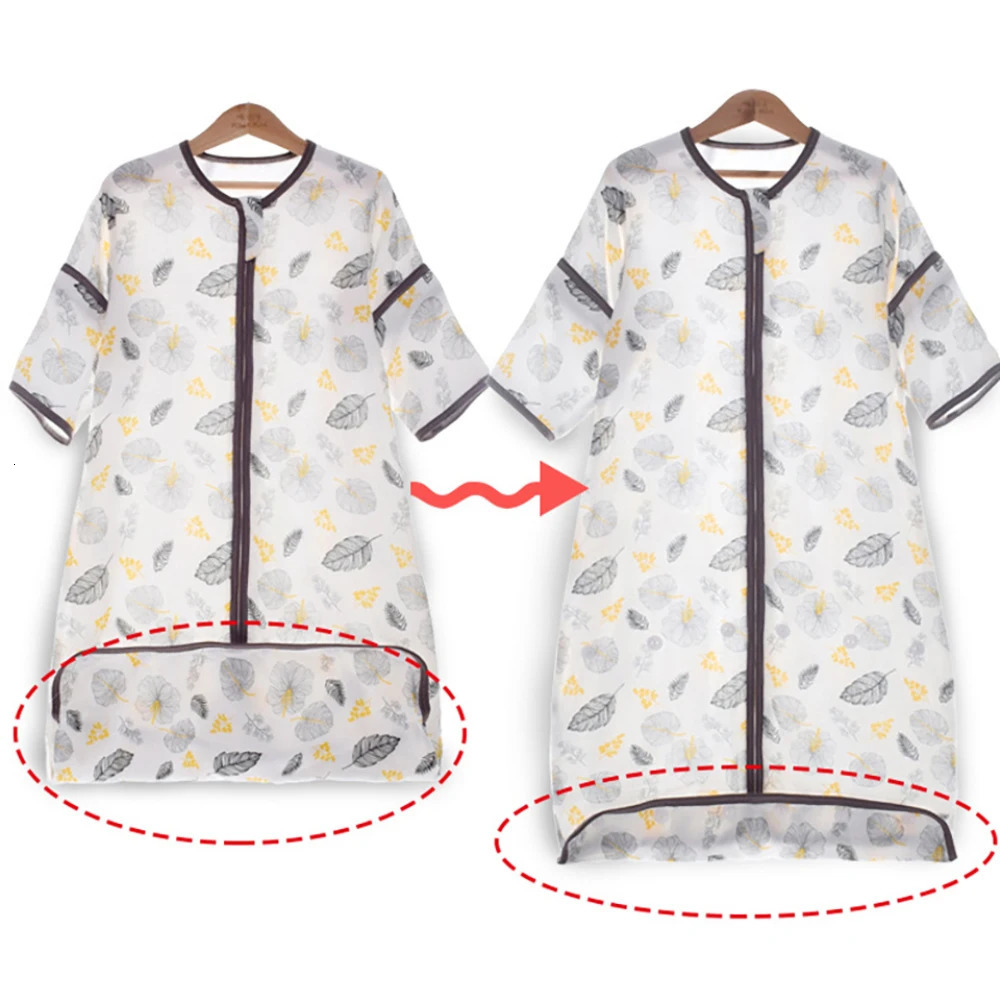 Sleeping Bag For Children 15Years Removable Sleeves AntiKick Quilt 1Tog Boys Girls Grown Gauze lope Sleepsack 240313