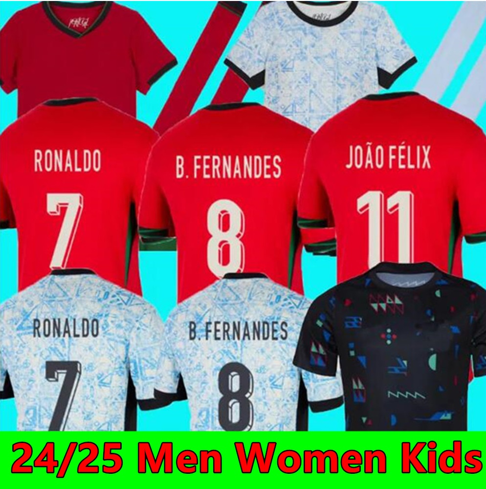 2024 Ronaldo Portuguese soccer jerseys RUBEN NEVES football shirt Portugal BERNARDO BRUNO FERNANDES camisa de futebol men women kits kids equipment