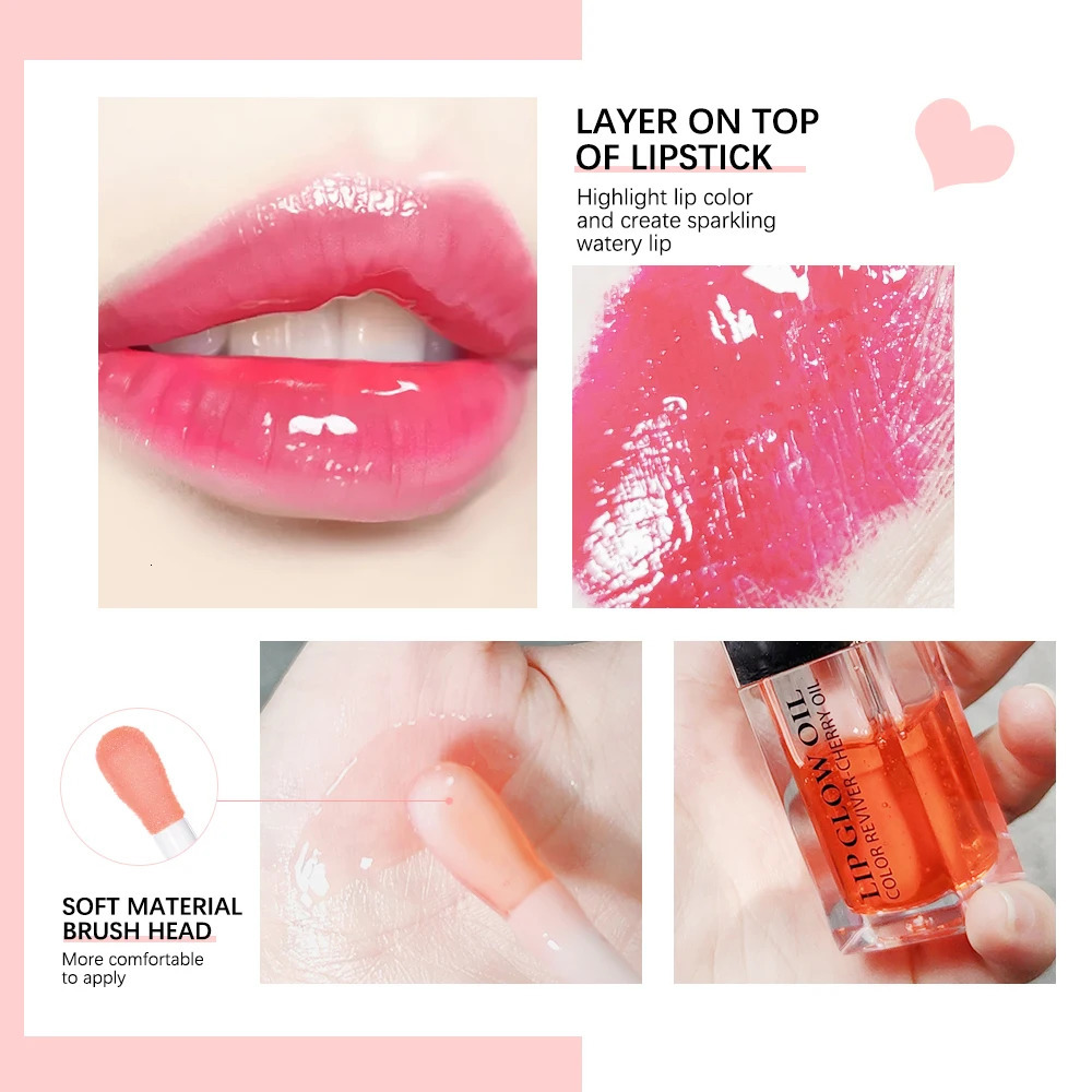 Crystal Jelly Moisturizing Lip Oil Plumping Lip Gloss Makeup Sexy Plump Lip Glow Oil Tinted Lip Plumper 6ml 1 Piece 240320