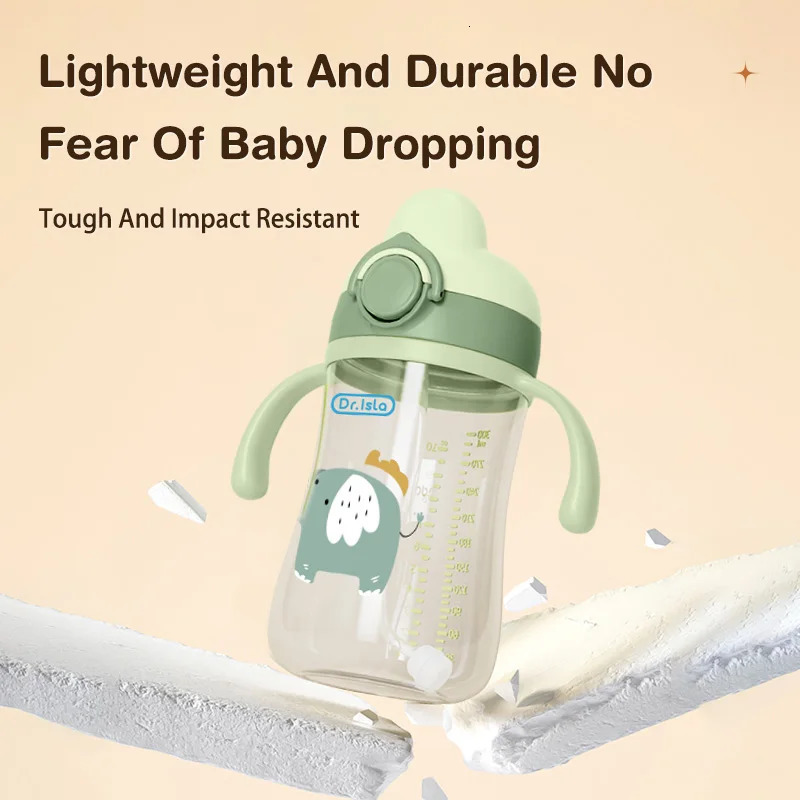 300ml Baby Water bottles Feeding Cup With Straw Children Learn Drinking Bottle Kids Training Cups BPA Free 240322