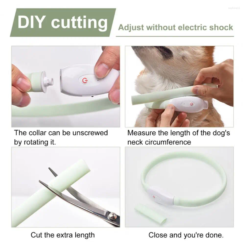 Dog Collars All-weather Pet Collar Rainproof Led Adjustable Size Flashing Modes For Night Safety Rechargeable Silicone Dogs