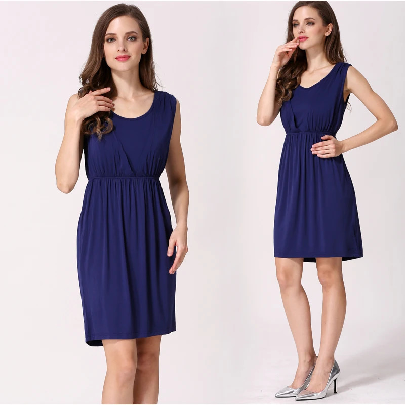 Summer Maternity Clothes Breastfeeding Dress Sleeveless Dresses For Pregnant Women Lactation Vest Nursing Skirt 240327
