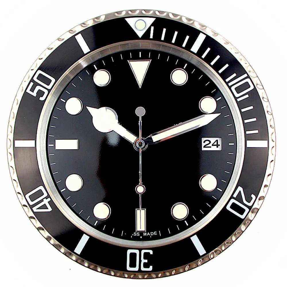 Cloc Super Silent Metal Modern Design Large Wall Watch Home Stainless Steel Luminous Clock The Date Will Work P230328