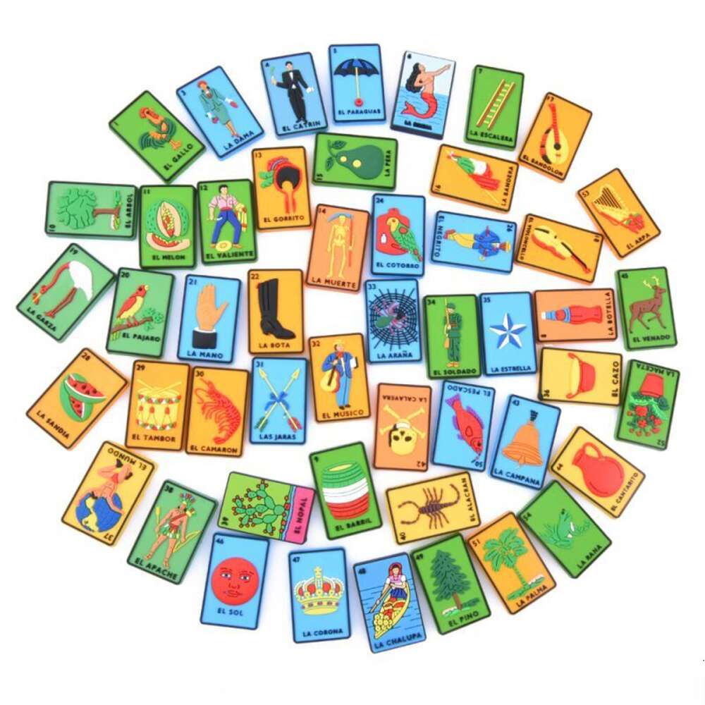 Mexico Loteria rubber lucky charms Custom Shoe Mexican Lottery Tarot Cards Decorations Accessories