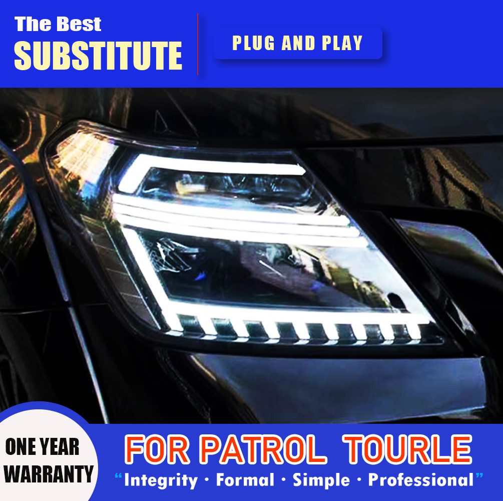 Car Lights for Nissan Patrol 2013-20 18 Y62 Car LED Front Headlight Lamp Assembly Daytime Running Light Replacement