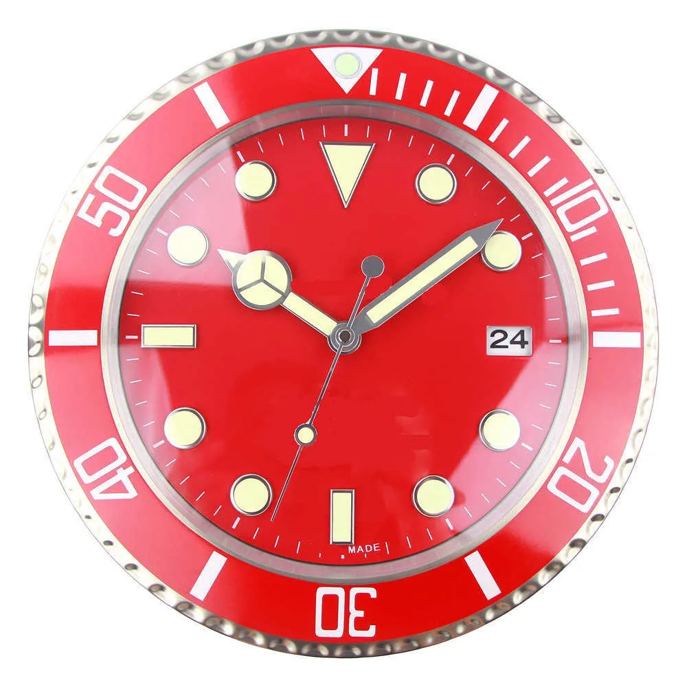 Cloc Super Silent Metal Modern Design Large Wall Watch Home Stainless Steel Luminous Clock The Date Will Work P230328