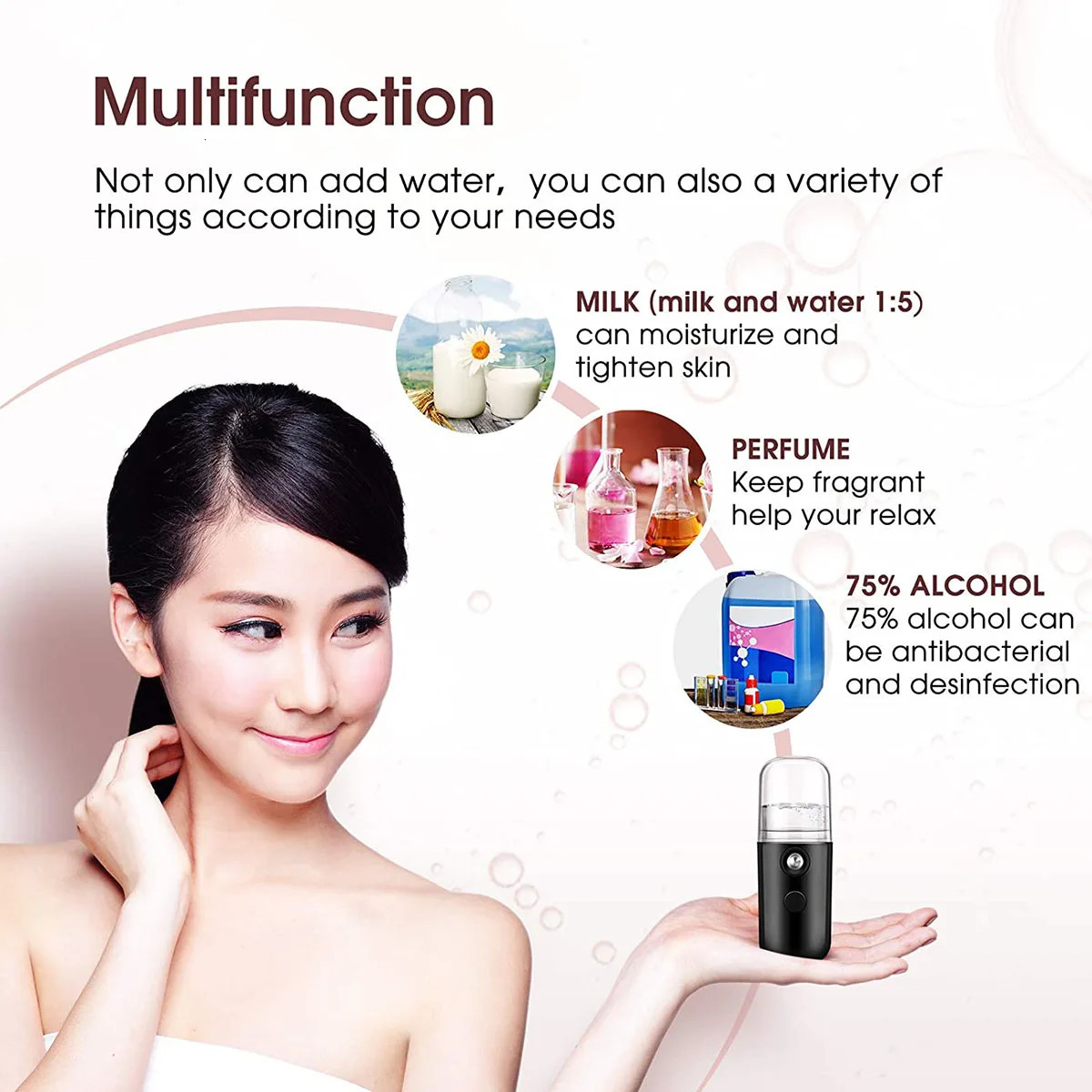 Steamer SPA Machine Nano Spray Face Beauty Tools Skin Care Accessories USB Recharg Handy Portable Mist Air Humidifier 240312