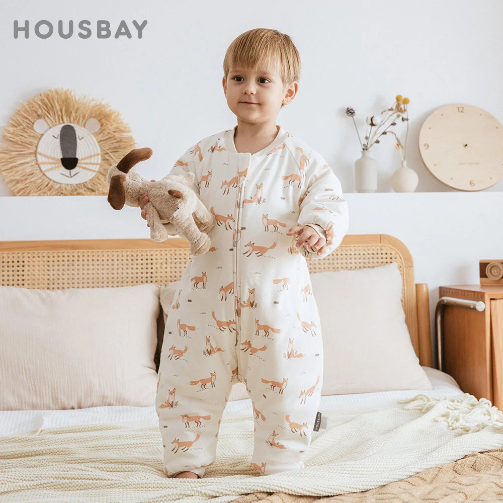 Baby Sleeping Bag Dinosaur Sleep Sack 25Tog Winter Warm Kids Play Suits In Room Sleepwear For Children 14Years 240313