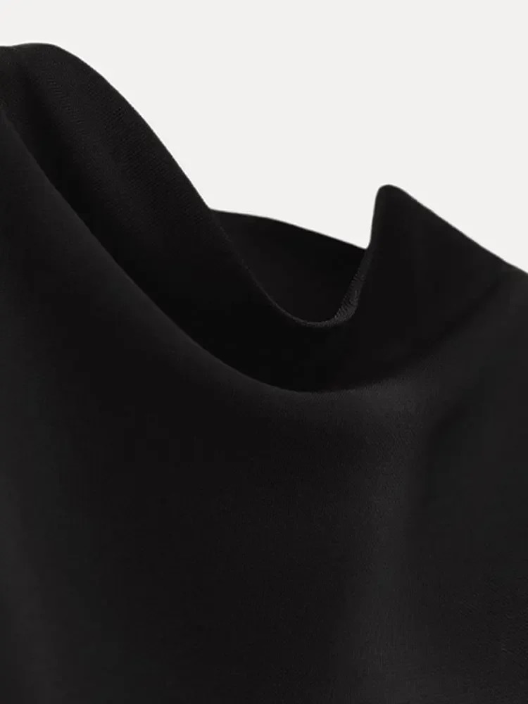 Sexy Black Split Sleeveless Shoulder Pads Bodycon Dress Women Zipper Slim Midi Dresses Elegant Female Party Robe 240327