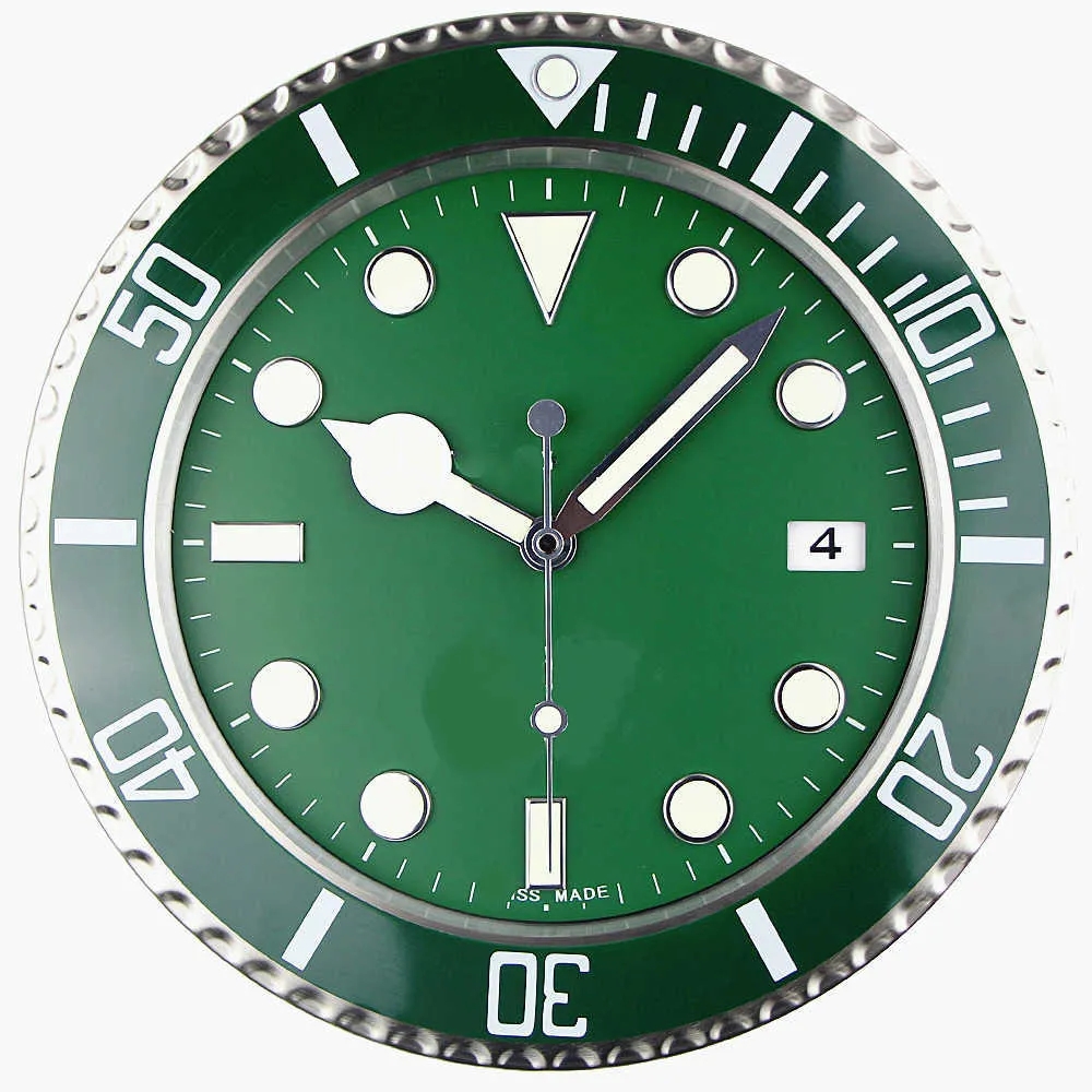 Cloc Super Silent Metal Modern Design Large Wall Watch Home Stainless Steel Luminous Clock The Date Will Work P230328