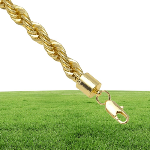 Gold Rope Chains For Men Fashion Hip Hop Necklace Jewelry 30inch Thick Link Chain