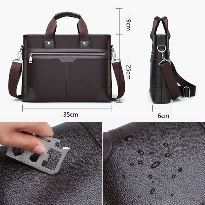 Laptop Cases Backpack Mens Business Briefcases PU Leather Shoulder Messenger Bags Travel Handbag Totes For Macbook 13.3 14 15.4 inch Male Bag 24328