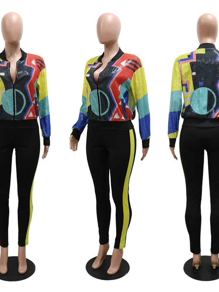Sequin Jackets Women summer Jacket Streetwear Retro Rock BF Longsleeve Silver Reflective Outwear Tops Multicolor 240321