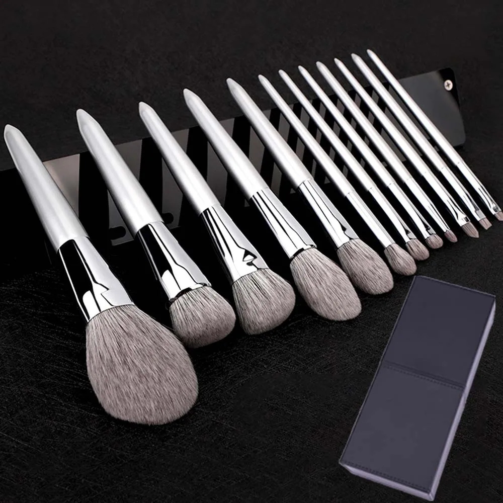 KLINA 12PCS Makeup Brushes Kit Professional Natural Goat Hair Foundation Powder Contour Eyeshadow Lip Make Up Tools For Women 240315