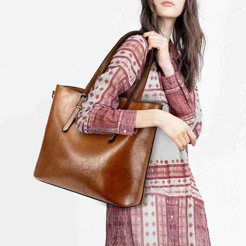 Shoulder Bags Women Handbags Tote For Large PU Leather Top Handle Satchel Messenger Bag Handbag Brown e100
