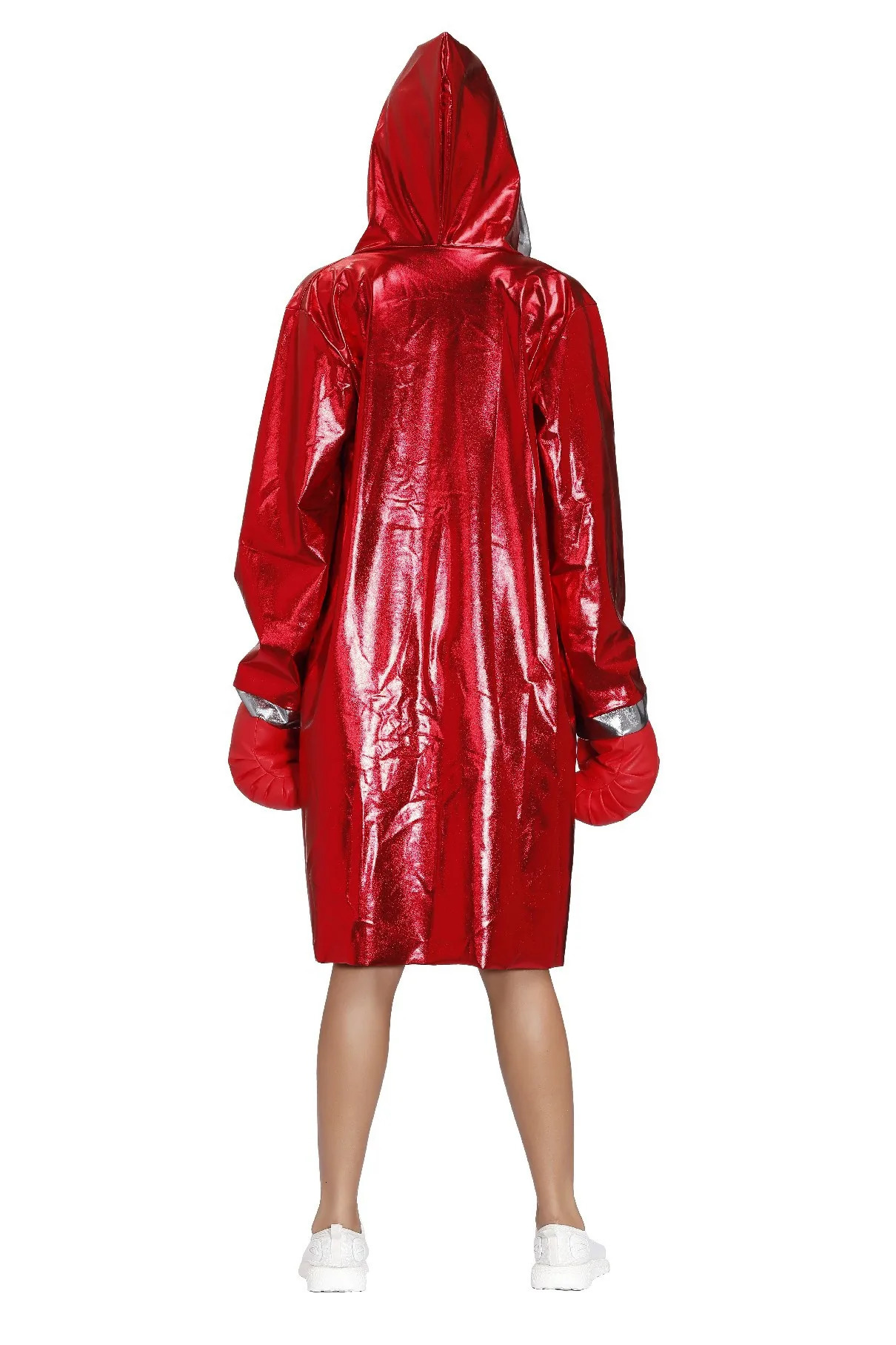 Man And Women Boxer Uniform Red Boxing Champion Cosplay Costume for Couple Sexy Hooded Cloak Robe Shorts Halloween Party Outfit 240319