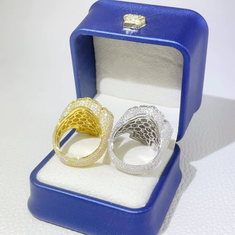 TopBling Cross Finger Ring Iced AAAAA Zircon Prong Setting Fashion Luxulry Men Hip Hop Jewelry for Gift