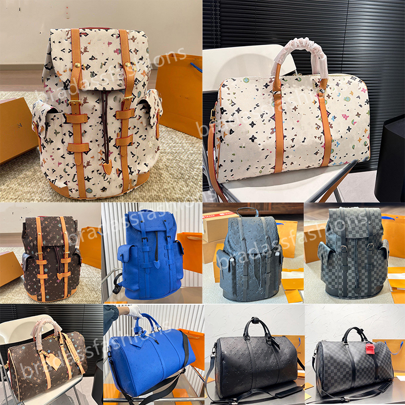 New hot designer backpack men and women fashion duffel bag travel backpack classic Pull the rope open and close coated canvas leather boarding bag backpack