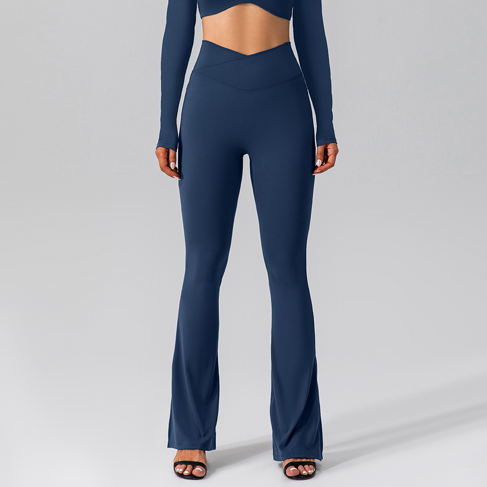 A158 Womens Flared Lady Sports Yoga Pants Exercise Fiess Wear Girls Running Leggings Gym Slim Fit Body Pant
