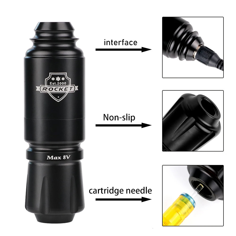 Professional Tattoo Machine Kit Complete RCA Interface Rotary Pen Set Wireless Power Supply Permanent Makeup Tool 240322