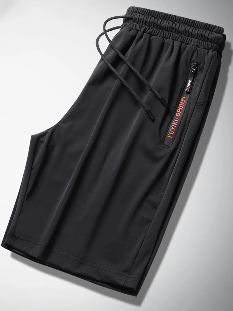 Summer Black Mesh Sweatshorts Men Sportswear Breathable Nylon Straight Short Breeches Plus Size Loose Casual Gym Shorts 8XL 9XL 240319