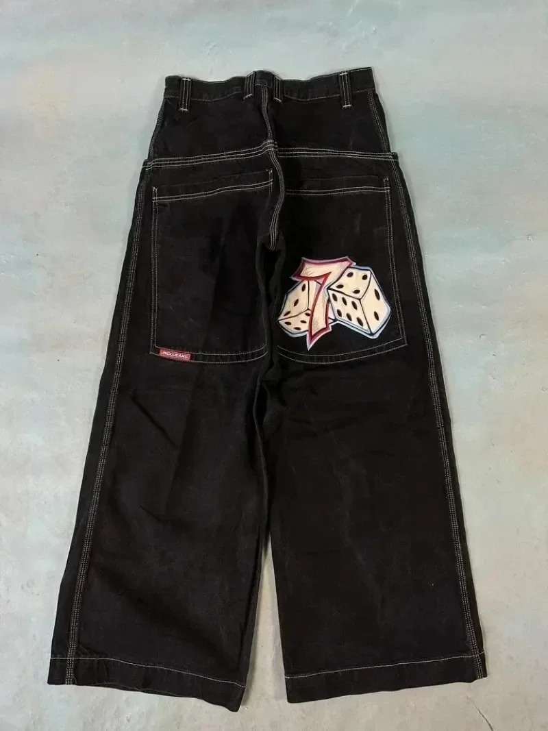 JNCO Y2K Baggy Jeans men Harajuku vintage Goth Embroidered high quality jeans Hip Hop streetwear women Casual wide leg y240311