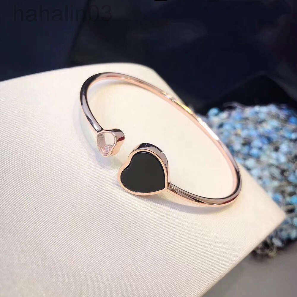 Gemstone Flower Bracelet Elegant Womens Open Heart Bangle with Simulated Diamonds and 18K Rose Gold Plated Finish Lightweight for Daily Use Z250910