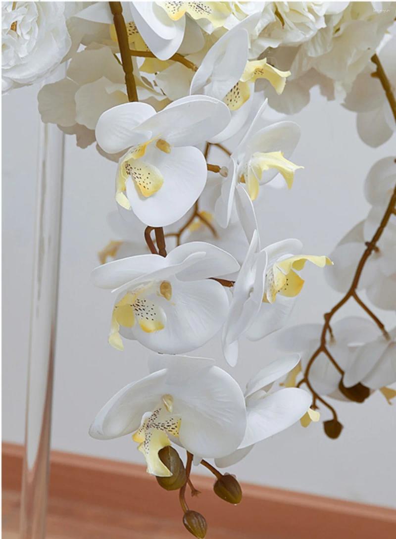 Decorative Flowers 80/70/60/50cm Wedding Table Centerpiece Ball White Rose Orchid Hydrangea Flower Arrangement Party Road Lead Props Window
