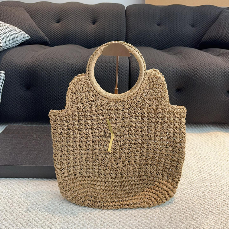 Designers Womens Shopping Large Capacity Crochet Tote Designer Women Shoulder Bags Handbag Grass Woven Hollow Bag Gold Hardware Letter Accessories Fre