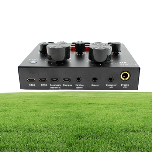 V8 Live Sound Card o External USB Headset Microphone K song Live Broadcast Sound Card for Mobile Phone Computer PC BM 800