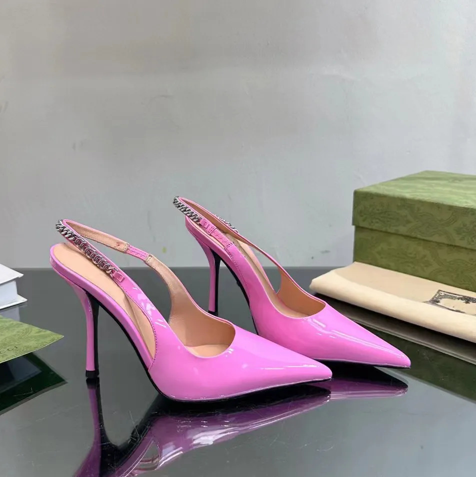 Dress Sandals Silver Velvet High Heels Kitten Heels Pink Dress Shoes Lady Elegant Pointed Slingbacks Lacquer Leather Luxury Heels Shoes Woman Designer