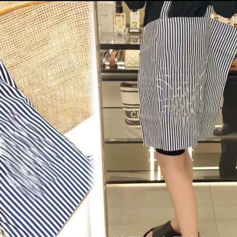 Fashion blue and white striped bags large capacity shopping bag home storage popular items exquisite gifts