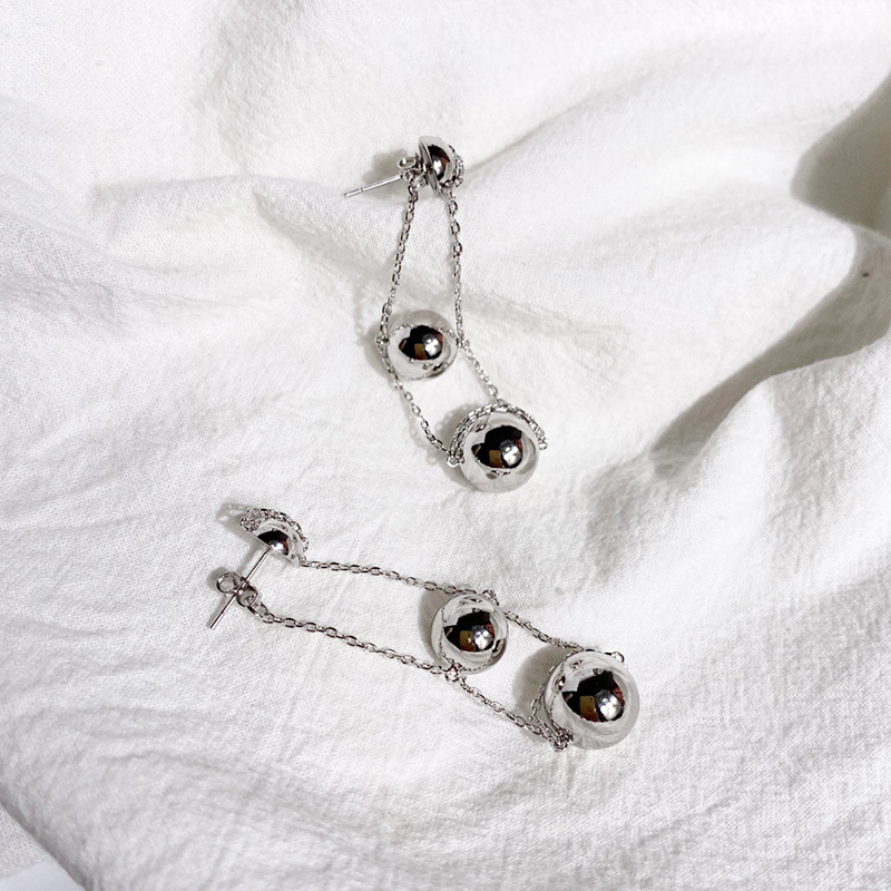 2024 new style Metal globe pendant earrings Hipster long pop fringe pendants love earring Hoop & Huggie earrings