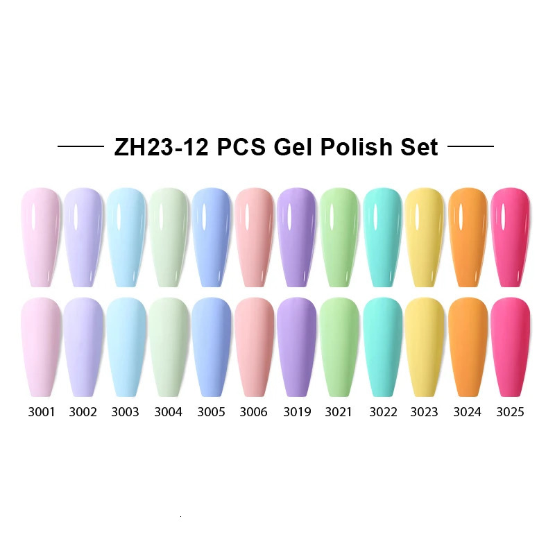 NAILCO 12pcs/Set Gel Nail Polish 15ml LED Gellak Soak Off UV Gel Varnish Red Color Glitter Nail Gel Polish DIY Nail Art Lacquer 240321