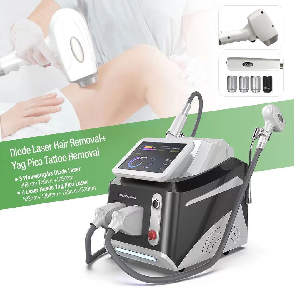 New Arrival 2 in 1 Picosecond Laser Diode 808nm 3 Wavelength Laser Tattoo/Hair Removal Laser Machine