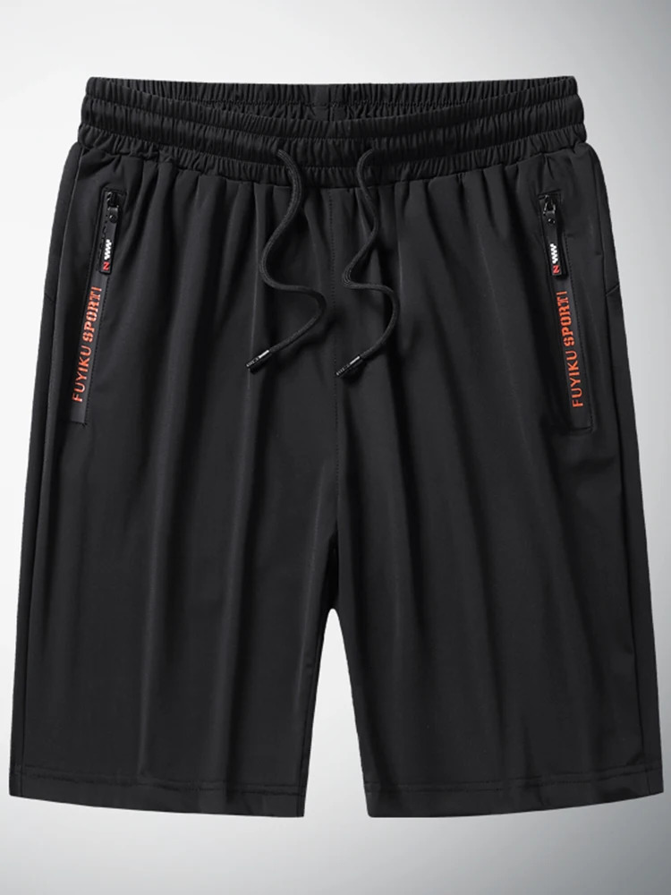 Summer Black Mesh Sweatshorts Men Sportswear Breathable Nylon Straight Short Breeches Plus Size Loose Casual Gym Shorts 8XL 9XL 240319
