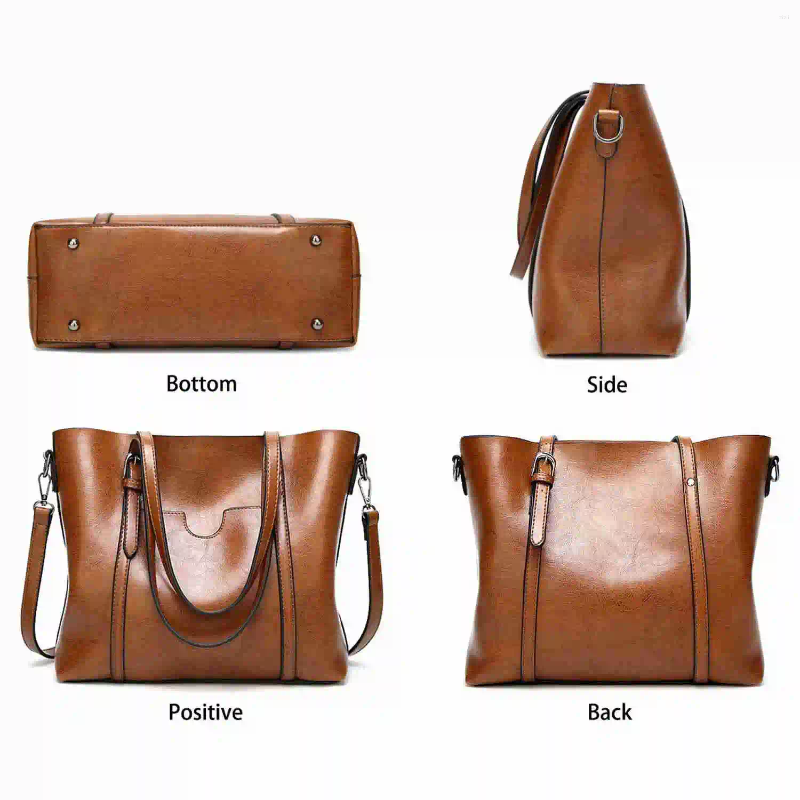 Shoulder Bags Women Handbags Tote For Large PU Leather Top Handle Satchel Messenger Bag Handbag Brown e100