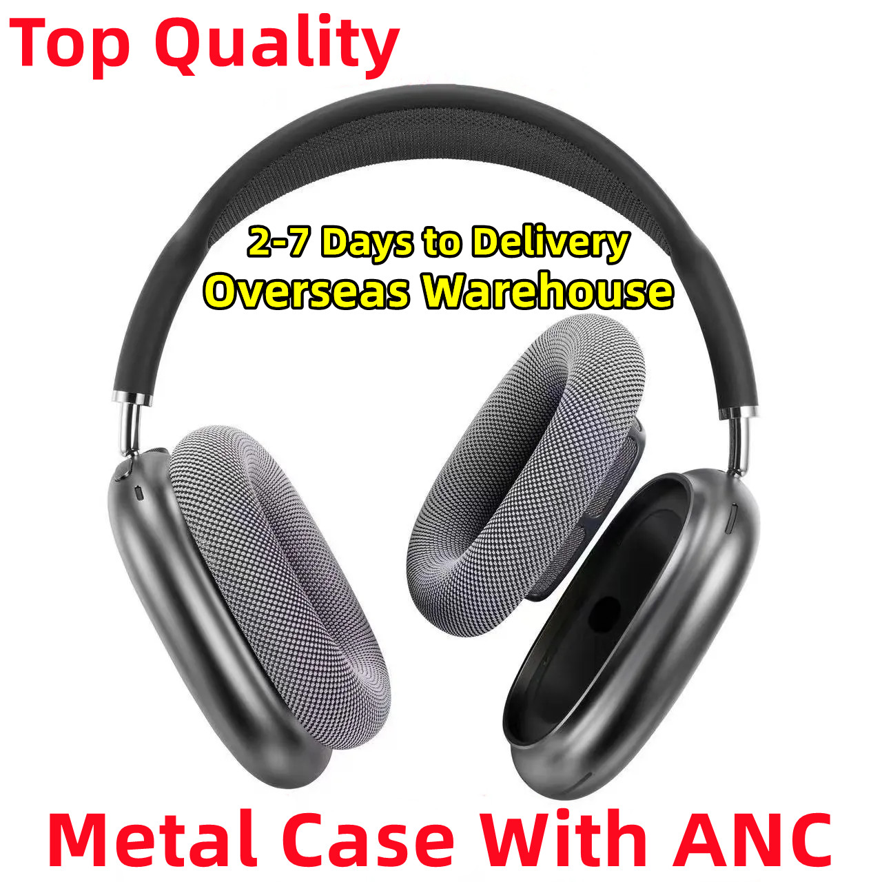 for Apple Max Pro Metal Case Headphones Accessories Airpod ANC Active Noise Cancelling Earphones Protective Cases Pro Max Headphones Shells