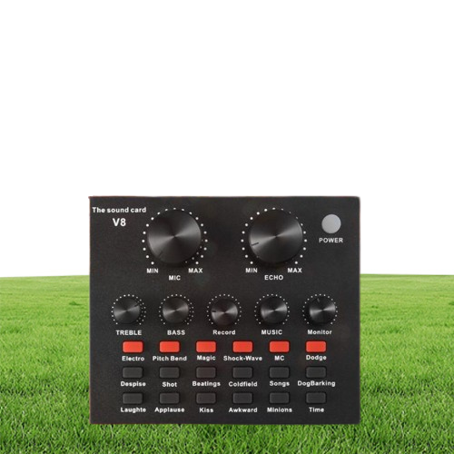 V8 Live Sound Card o External USB Headset Microphone K song Live Broadcast Sound Card for Mobile Phone Computer PC BM 800