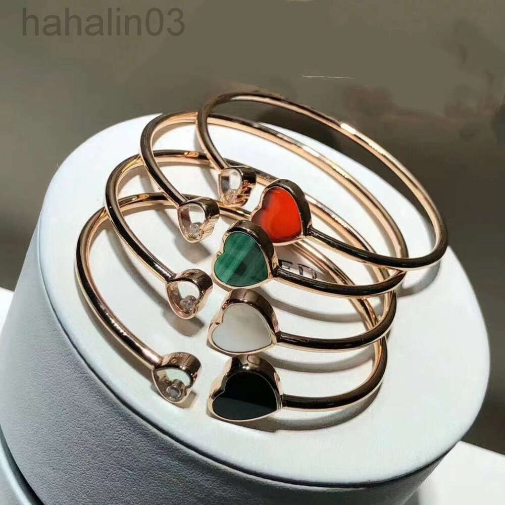 Gemstone Flower Bracelet Elegant Womens Open Heart Bangle with Simulated Diamonds and 18K Rose Gold Plated Finish Lightweight for Daily Use Z250910