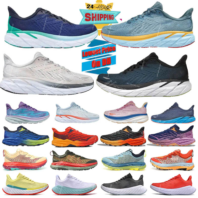 Men Running Shoes Clifton 9 Bondi 8 Speedgoat 5 Women Casual Shoes Designer Mafate Speed 4 Outdoor Sneakers Triple Harbor Mist Haze Shifting Sand Carbon X3 Trainers