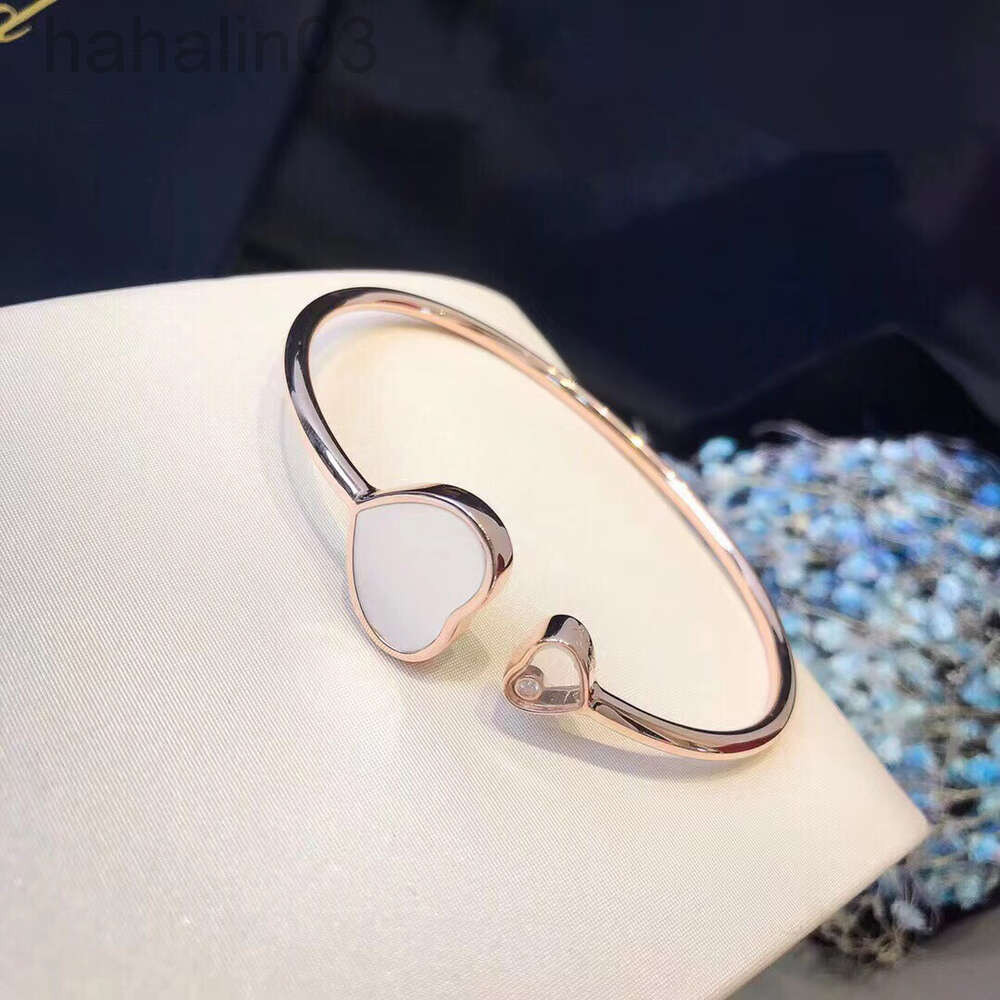 Gemstone Flower Bracelet Elegant Womens Open Heart Bangle with Simulated Diamonds and 18K Rose Gold Plated Finish Lightweight for Daily Use Z250910