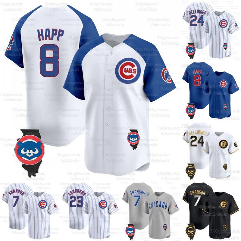 cubs 2024 Home Player Jersey 7 Dansby Swanson Jersey 24 Cody Bellinger Seiya Suzuki Andrelton Simmons Nick Madrigal Marcus Stroman Willson Sosa Ian Happ Miguel Amaya