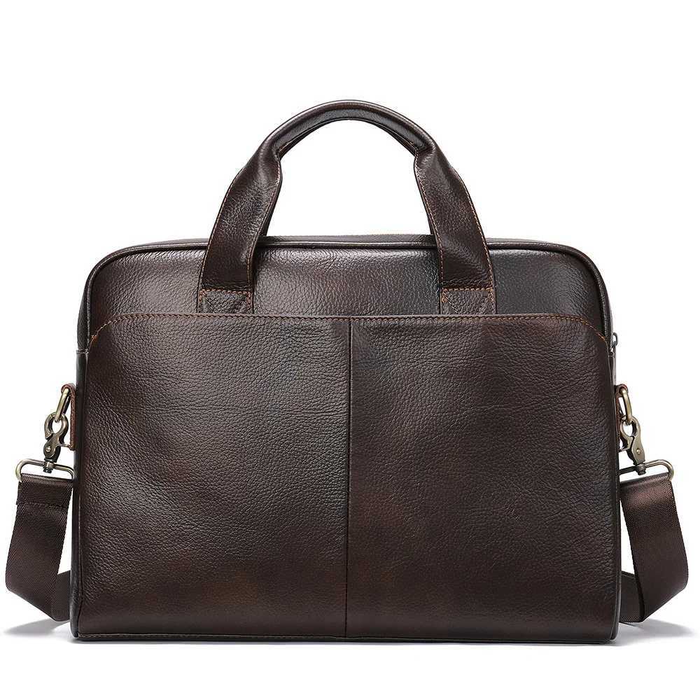 Laptop Cases Backpack Genuine Leather Men Handbags For MacBook Dell HP Acer 14 15 Inch Man Briefcase Computer Bags Male Work Bag 24328