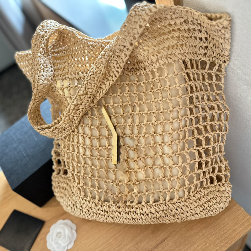 Designers Womens Shopping Large Capacity Crochet Tote Designer Women Shoulder Bags Handbag Grass Woven Hollow Bag Gold Hardware Letter Accessories Fre