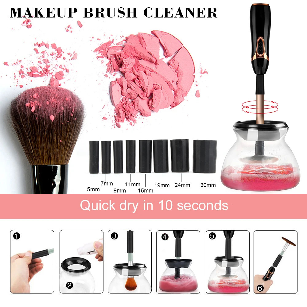 Makeup Brush Cleaner and Dryer Automatic Clean Make Up Brushes Washing Machine 10 Seconds Silicone Make Up Brush Cleaning Tool 240315