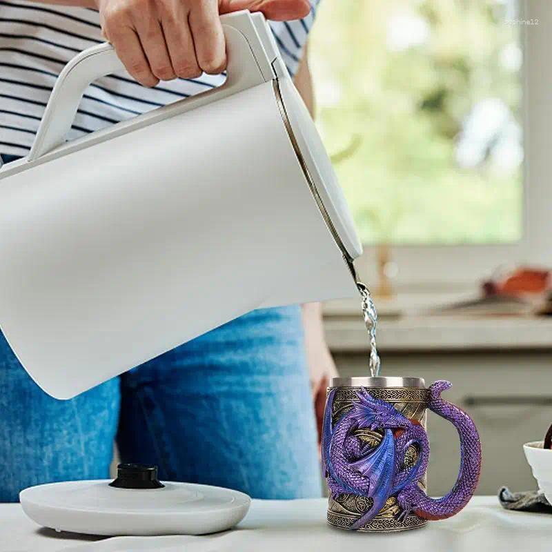 Mugs Dragon Beer Cup 3D Medieval Mug Coffee Novelty Gothic Steins Tankard 568ml Stainless Steel